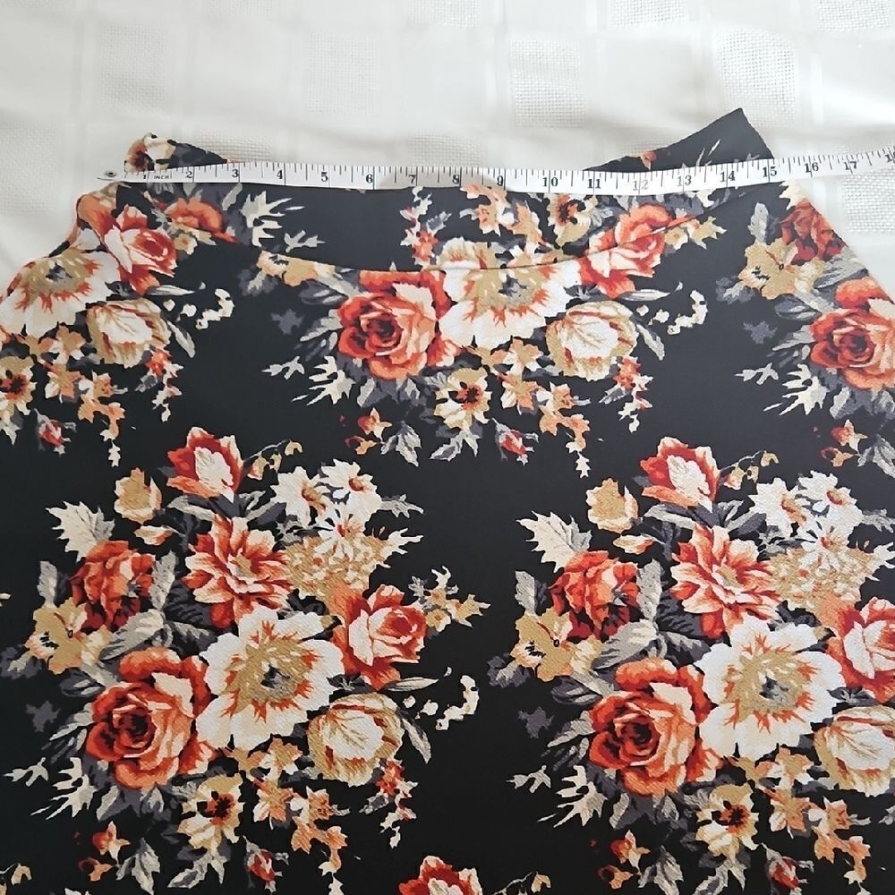 Faith and Joy Orange Black A-Line Skirt Casual Resort Wear - Picture 7 of 16